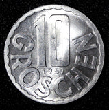 Austria Aluminium 1957 10 Groschen UNC KM# 2878 (29 049)