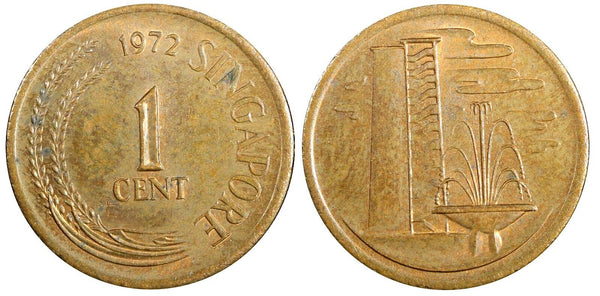 Singapore Bronze 1972 1 Cent aUNC KM# 1 (23 796)
