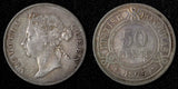 British Honduras Victoria Silver 1895 50 Cents 29,75 mm VF/XF KM# 10 (28 593)