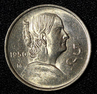 Mexico 1950 5 Centavos Josefa Ortiz de Domínguez  UNC KM# 425 (27 739)