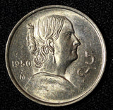 Mexico 1950 5 Centavos Josefa Ortiz de Domínguez  UNC KM# 425 (27 739)