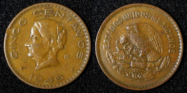 Mexico ESTADOS UNIDOS MEXICANOS Bronze 1946 5 Centavos KM# 424 (936)