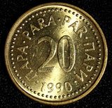 Yugoslavia 1990 20 Para GEM BU COIN KM# 140  Random Pick (1 Coin) KM# 140 (032)