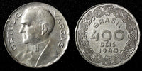 Brazil Getúlio Dornelles Vargas 1940 400 Reis WWII ISSUE KM# 547 ( 27 791)