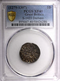 ENGLAND Edward I Silver (1279-1307) 1 Penny Durham PCGS XF40 TOP GRADED  S-1423