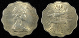 Bahamas Elizabeth II Copper-Nickel 1968 10 Cents Two Bonefish aUNC KM# 4 (999)