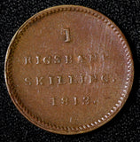 DENMARK Frederik VI Copper 1813 1 Rigsbankskilling KM# 680 (28 528)