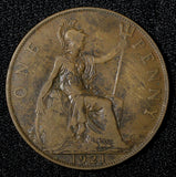 GREAT BRITAIN George V Bronze 1921 1 Penny KM# 810 (28 935)