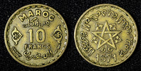 Morocco Mohammed V Aluminum-Bronze 1371 (1952) 10 Francs Y# 49 (27 666)
