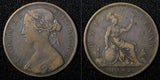 Great Britain Victoria Bronze 1862 1 Penny KM# 749.2 (28 407)