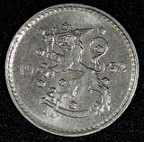 FINLAND Iron 1952 H 1 Markka Last Year Type aUNC KM# 30b (27 182)