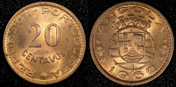 Angola Bronze 1962 20 Centavos UNC KM# 78  (24 103)