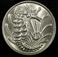 Singapore Copper-Nickel 1979 10 Cents Crowned Seahorse UNC  KM# 3 (24 100)