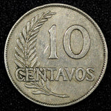 PERU Copper-Nickel 1937 10 Centavos KM# 214.2 (25 024)