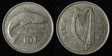 Ireland Republic Copper-Nickel 1975 10 Pence Salmon KM# 23 (28 021)