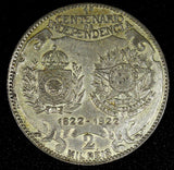 BRAZIL Silver 1922 2000 Reis Independence Centennial 1 YEAR TYPE KM# 523 (143)