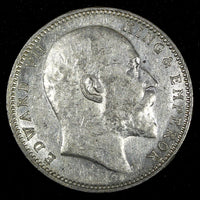 India-British Edward VII Silver 1907 Rupee incused "B" Silver (.917) KM# 508 (2)