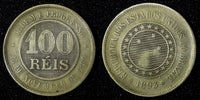 BRAZIL Copper-Nickel 1893 100 Reis 27  mm  KM# 492 (27 816)