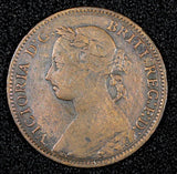 Great Britain Victoria  Bronze 1891 Farthing  KM# 753 (27 002)