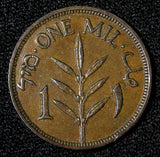 Palestine (British mandate)  Bronze 1944 1 Mil  KM# 1 (30 073)