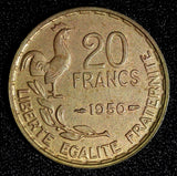 France Aluminum-Bronze 1950 20 Francs G.GUIRAUD 3 plumes  KM# 917.1 (28 259)