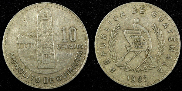 GUATEMALA Copper-Nickel 1983 10 Centavos Guatemala City Mint KM# 277.4 (24 639)