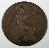 Great Britain Edward VII Bronze 1905 1 Penny KM# 794.2 (28 192)
