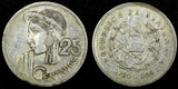 Guatemala Silver 1958 25 Centavos Mintage-394 361 27mm Toned KM# 258 (24 645)