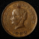 Mexico Bronze 1952 5 Centavos Josefa Ortiz de Domínguez KM# 424 (27 435)
