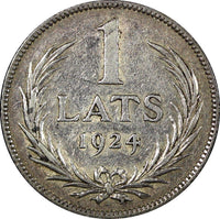 Latvia Silver 1924 1 Lats 2 Years Type 23mm KM# 7 (24 334)