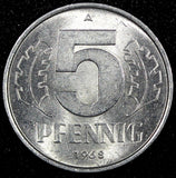 Germany - Democratic Republic GDR Aluminium 1968 A 5 Pfennig KM# 9.1 (24 099)