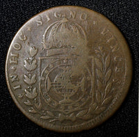 BRAZIL Pedro I 1824 R 20 Reis KM# 436.1 Countermark on 40 Reis KM#363.1 (492)
