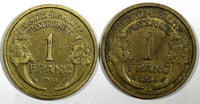 FRANCE 1934 1 Franc  XF Gad# 470 KM# 885 RANDOM PICK (1 Coin) (941)