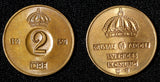 Sweden Gustaf VI Adolf Bronze 1959 TS 2 Ore GEM BU  KM# 821 (30 266)