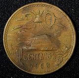 MEXICO  Bronze 1968 Mo 20 Centavos KM# 440 (27 537)
