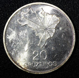 BRAZIL Silver 90% 1972 20 Cruzeiros 150th Anniversary of Independence KM# 583(7)