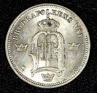 SWEDEN Oscar II Silver 1903 10 Öre Rim Nick UNC KM# 755 (27 256)