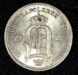 SWEDEN Oscar II Silver 1903 10 Öre Rim Nick UNC KM# 755 (27 256)