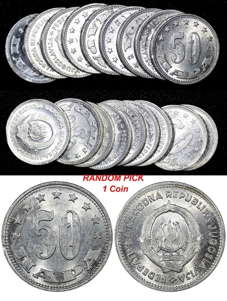 YUGOSLAVIA Aluminum 1953 50 Para KM# 29 RANDOM PICK (1 COIN ) (24 367)