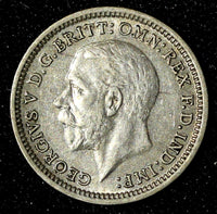 Great Britain George V Silver 1935 3 Pence KM# 831 (28 333)
