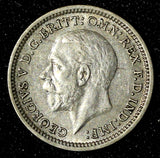 Great Britain George V Silver 1935 3 Pence KM# 831 (28 333)