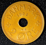 Denmark Christian X Bronze 1938 N;GJ 2 Øre GEM BU KM# 827.2 (23 855)