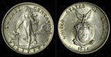 Philippines Silver 1944 D 20 Centavos Denver Mint Light Toning KM# 182 (28 476)