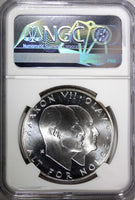 Norway Olav V Silver 1970 25 Kroner NGC MS66 Anniversary of Liberation KM#414(2)
