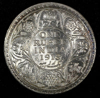 India-British George V Silver 1918 (B) Rupee Bombay Mint KM# 524 (27 365)