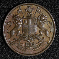 India-British East India Copper 1835 1/12 Anna KM# 445 (28 015)