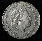 Netherlands Juliana Nickel  1968 1 Gulden 25 mm Royal Dutch KM# 184a  (27 939)