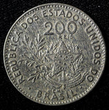 Brazil Copper-Nickel 1901 200 Reis Liberty 1 Year Type KM# 504 (27 779)