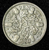 Great Britain George V Silver 1930 6 Pence KM# 832 (28 469)