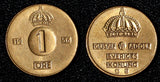 Sweden Gustaf VI Adolf Bronze 1956 TS 1 Ore GEM BU Toned KM# 820 (30 211)
